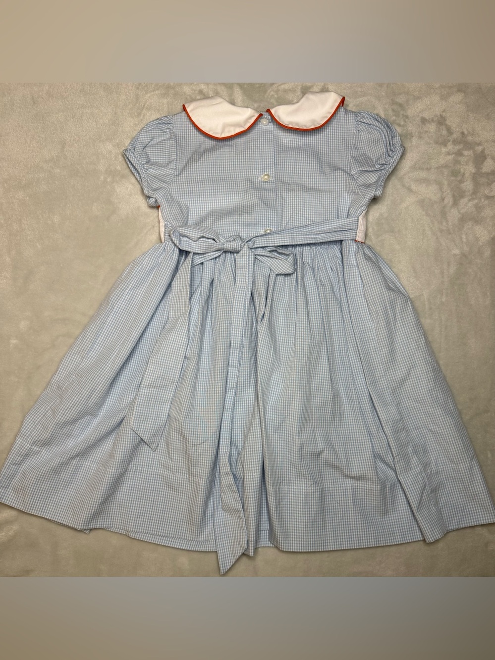 Lulu Bebe Toddler Girl’s Fall Smocked Dress 4T Pumpkin Patch - Picture 2 of 2
